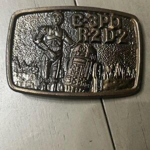 Star Wars C-3PO & R-2D-2  Belt Buckle 1977   20th Century Fox  by Leather Shop